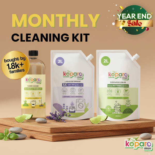 Monthly Kit - 2L Dishwash, 2L Detergent & 1L Floor Cleaner