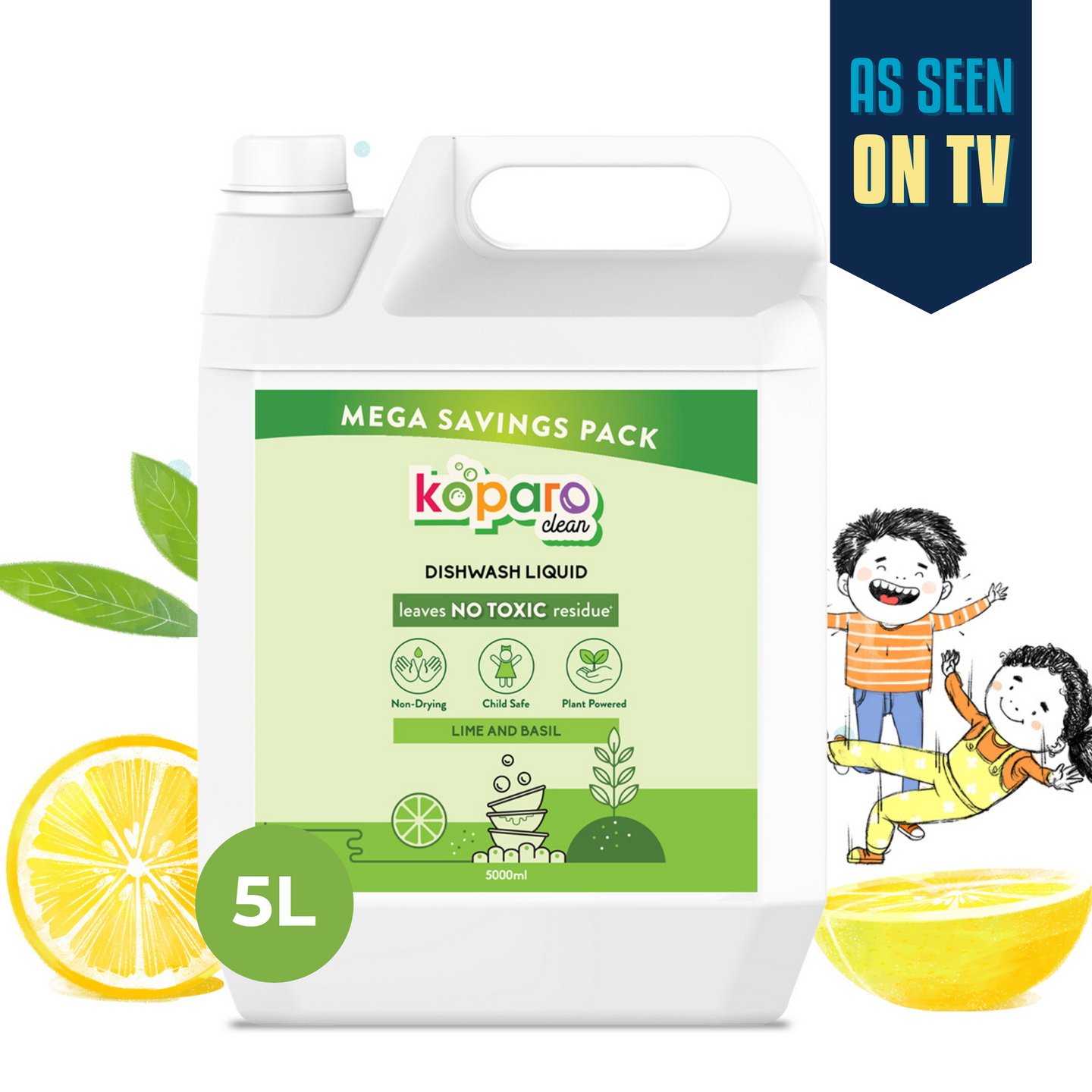 Natural Dishwashing Liquid - Lime - 5 Litres