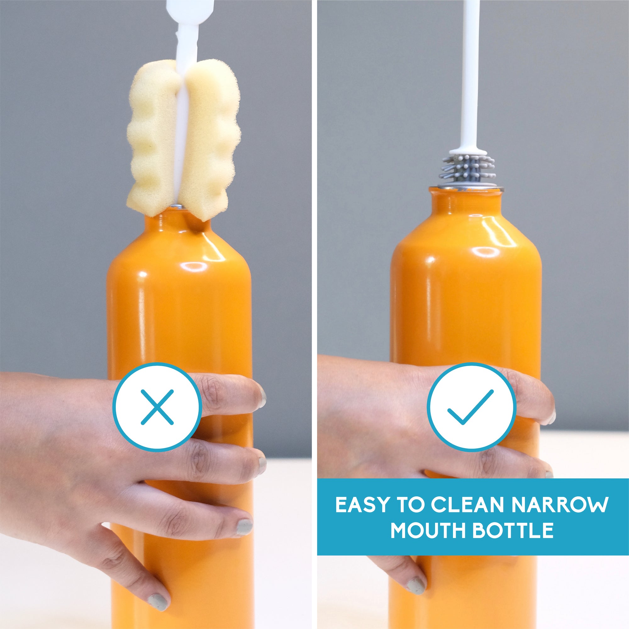 Silicone Bottle Cleaning Brush With Long Handle, Bpa Free 12.5 Water Bottle  Cle